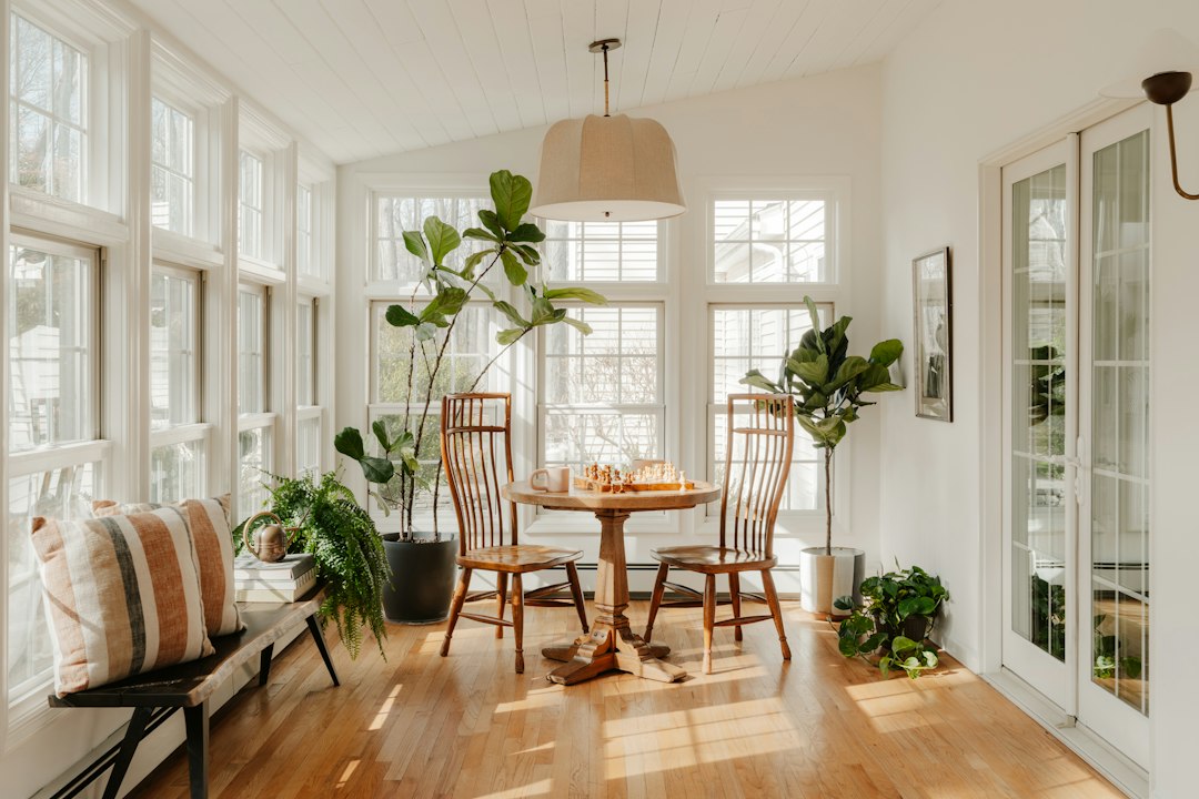 Representative coastal dining interior; not the actual property
